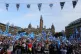 YES supporters at George Square, Glasgow, ahead of the Scott
